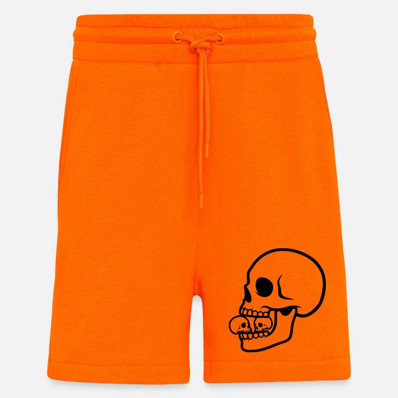 Macabre Skull | Horror Design - Shorts - made by SPREAD - SUNSET ORANGE
