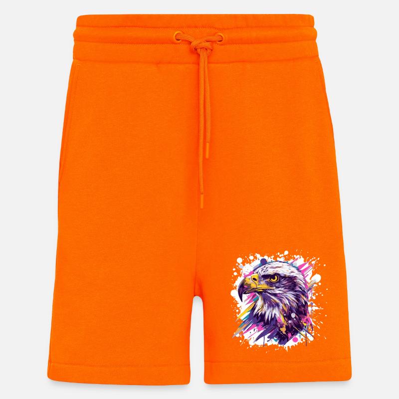 Farbexplosion Adlerkopf Kunst - Shorts - made by SPREAD - SUNSET ORANGE