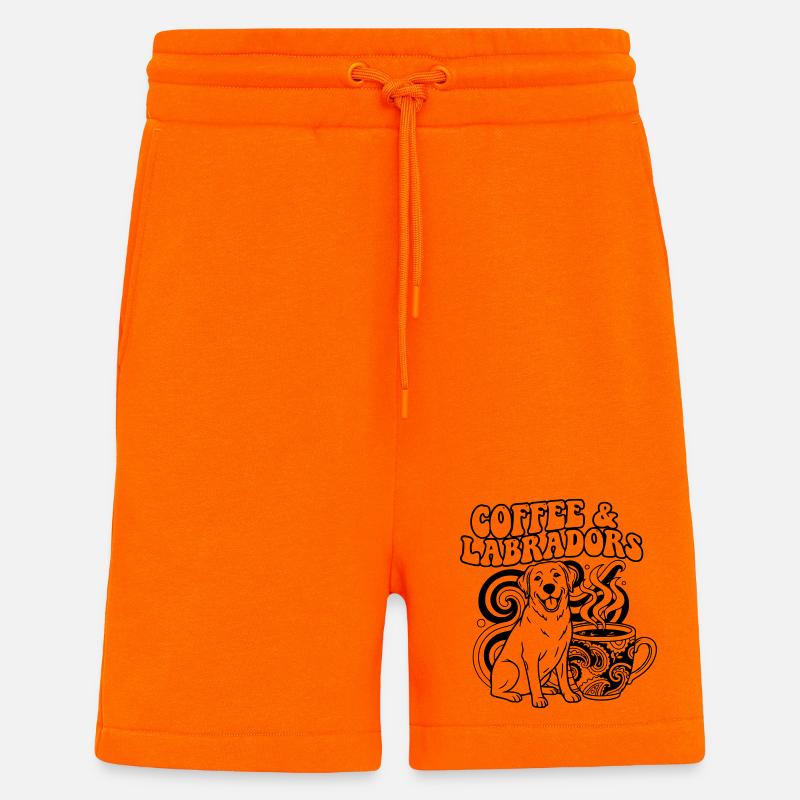 Coffee Labradors Hund Outline - Shorts - made by SPREAD - SUNSET ORANGE