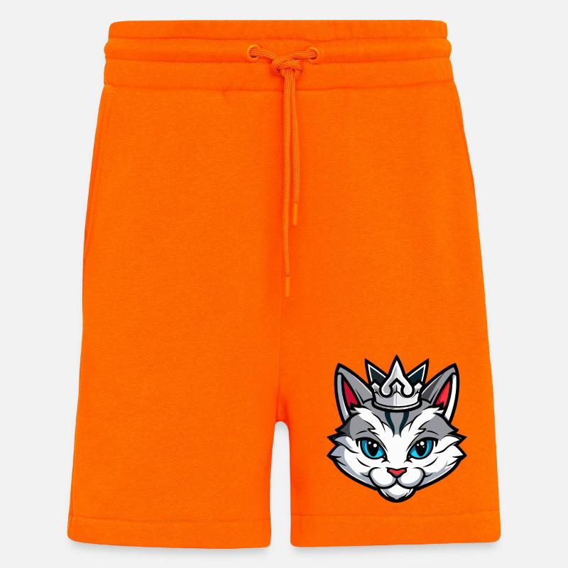 Katze Symbol Kopf Krone - Shorts - made by SPREAD - SUNSET ORANGE