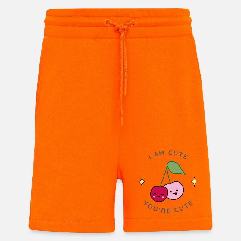 Duo Cerises Mignon - Short bio décontracté fabriqué en UE - SUNSET ORANGE