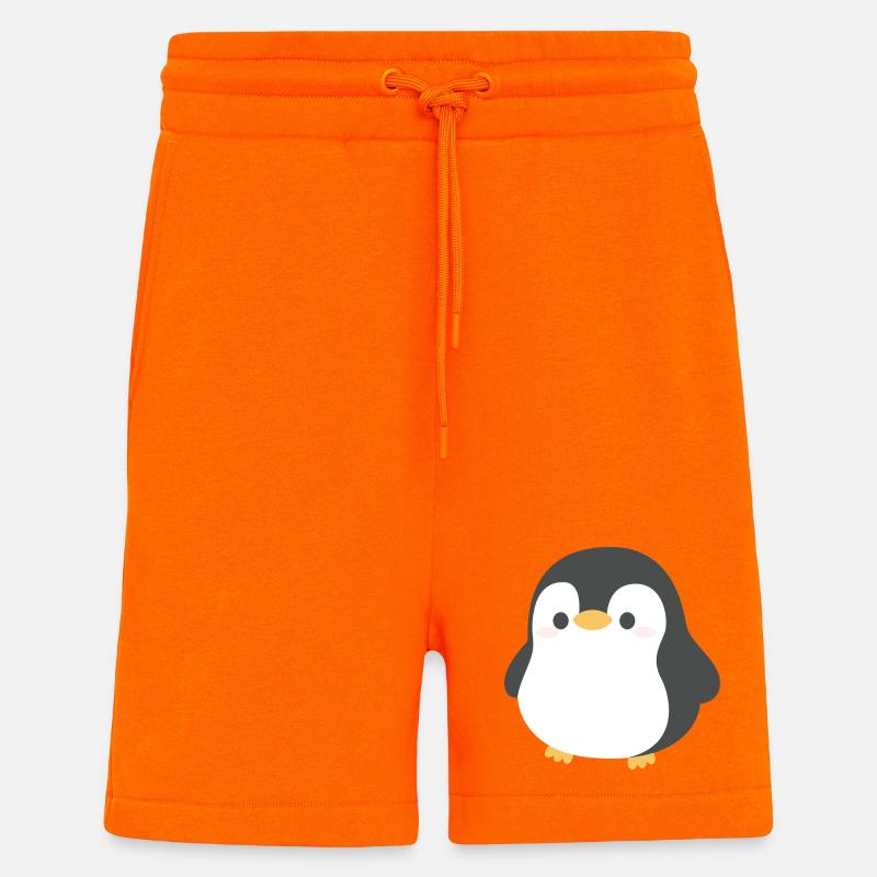 Chibi-Pinguin-Silhouette - Shorts - made by SPREAD - SUNSET ORANGE