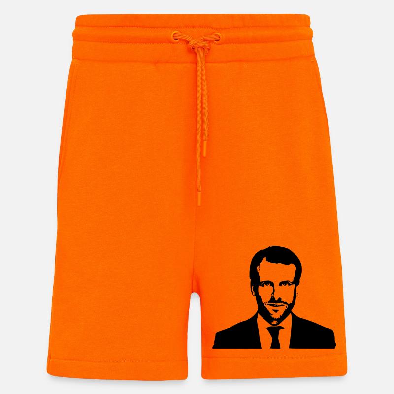 Macron Président - Short bio décontracté fabriqué en UE - SUNSET ORANGE