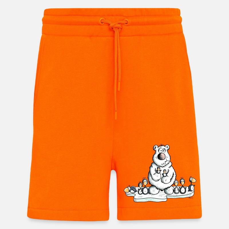 Eisbär mit Pinguinen - Shorts - made by SPREAD - SUNSET ORANGE