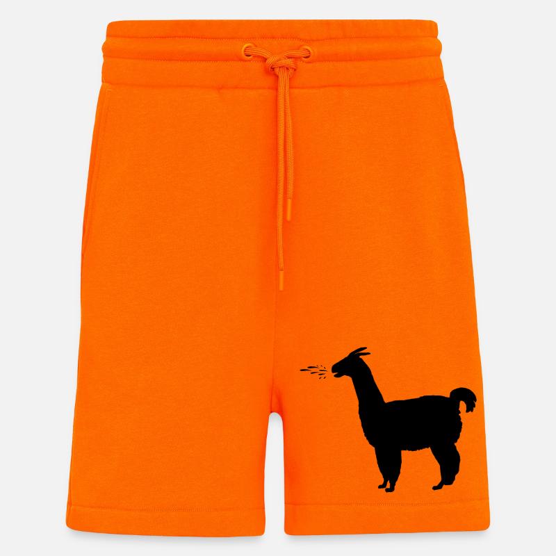 Lama spuckt - Shorts - made by SPREAD - SUNSET ORANGE