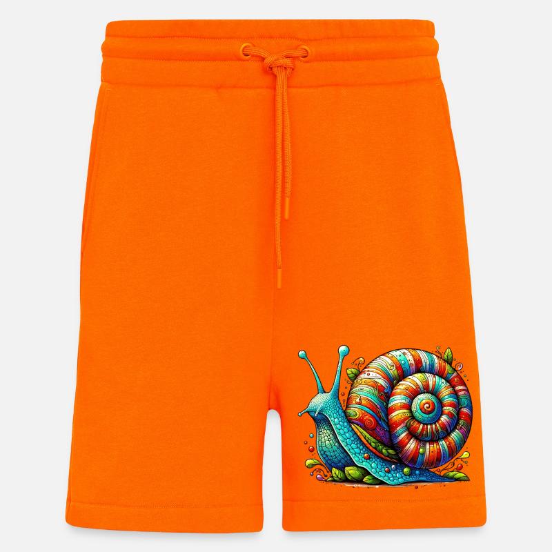 Escargot - Short bio décontracté fabriqué en UE - SUNSET ORANGE