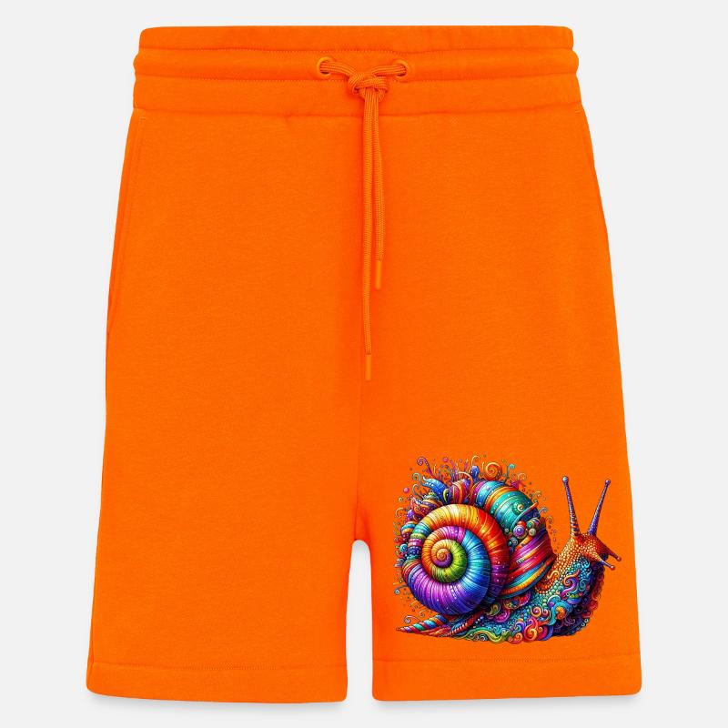 Escargot - Short bio décontracté fabriqué en UE - SUNSET ORANGE