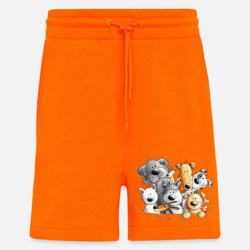 Pack chien caca de chien - Short bio décontracté fabriqué en UE - SUNSET ORANGE