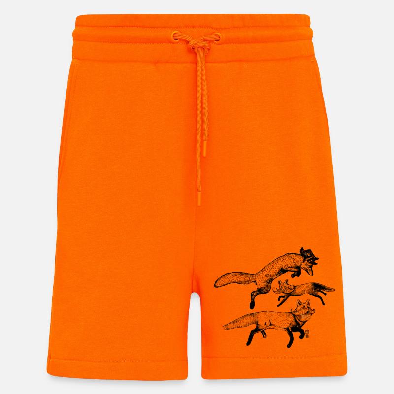 Les 3 Renards - Short bio décontracté fabriqué en UE - SUNSET ORANGE
