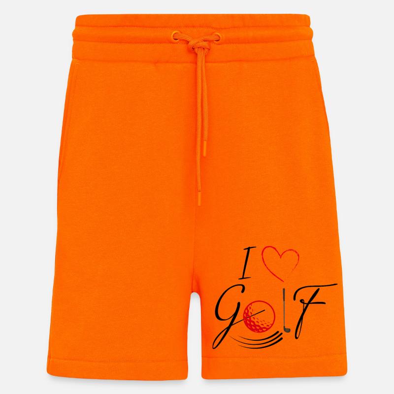 J’aime le golf - noir - Short bio décontracté fabriqué en UE - SUNSET ORANGE