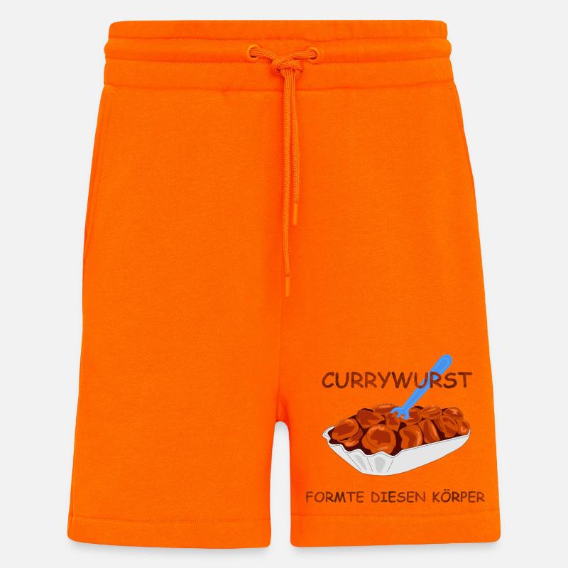 Currywurst - Short bio décontracté fabriqué en UE - SUNSET ORANGE