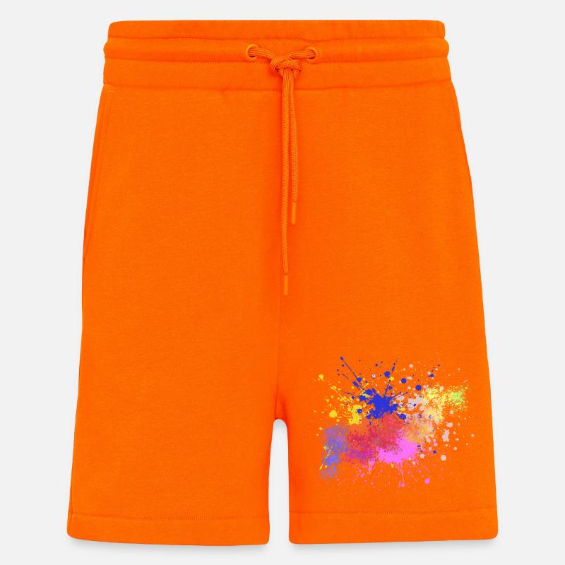 Farbige Farbspritzer Kunst Design - Shorts - made by SPREAD - SUNSET ORANGE