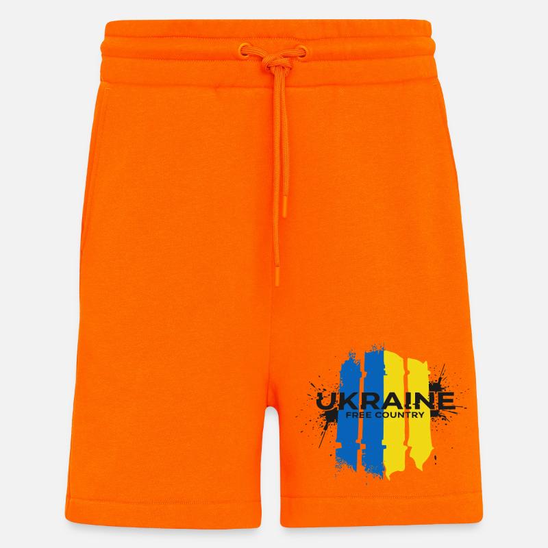 L’Ukraine Pays Libre Drapeau Art - Short bio décontracté fabriqué en UE - SUNSET ORANGE