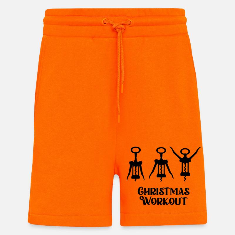 Pull de sport de Noël - Short bio décontracté fabriqué en UE - SUNSET ORANGE