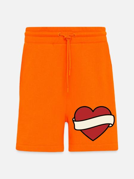 Tattoo Heart Banner Scroll Vector - Shorts - made by SPREAD - SUNSET ORANGE