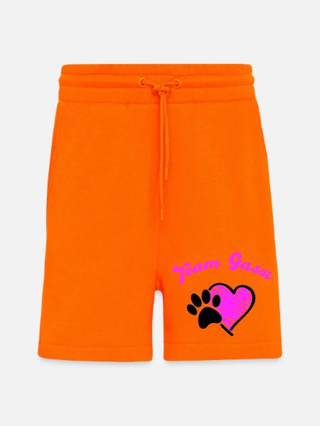 Team Dog Walk Heart Love - Shorts - made by SPREAD - SUNSET ORANGE