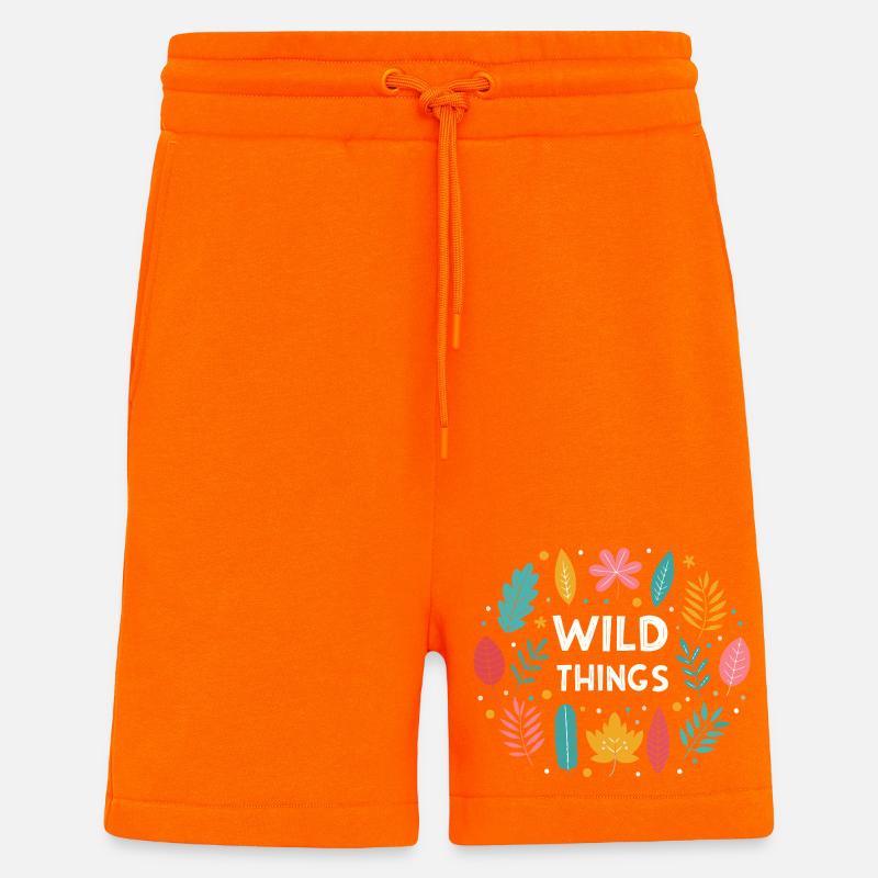 Wild Things Floral Pattern - Shorts - made by SPREAD - SUNSET ORANGE