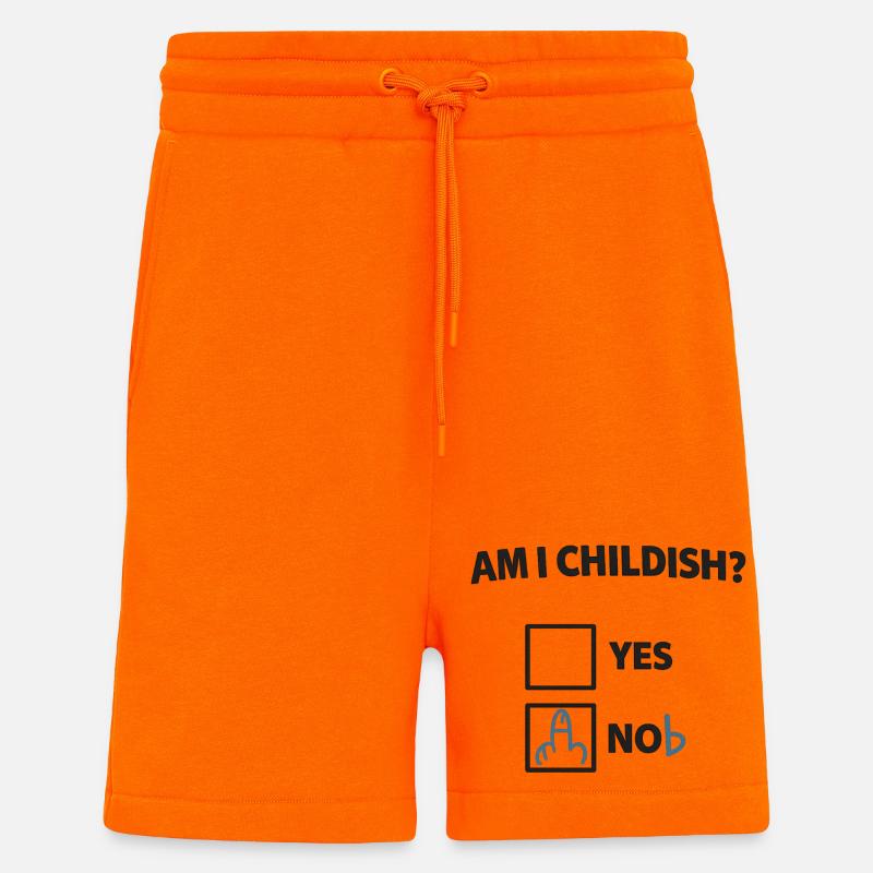 Bin ich kindisch? Ironischer Check - Shorts - made by SPREAD - SUNSET ORANGE