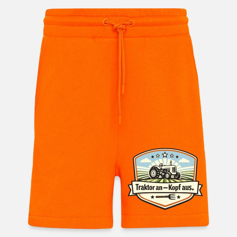 Traktor Patch Kopf Aus - Shorts - made by SPREAD - SUNSET ORANGE