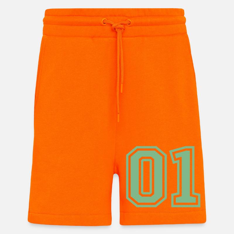 01_un_numéro - Short bio décontracté fabriqué en UE - SUNSET ORANGE