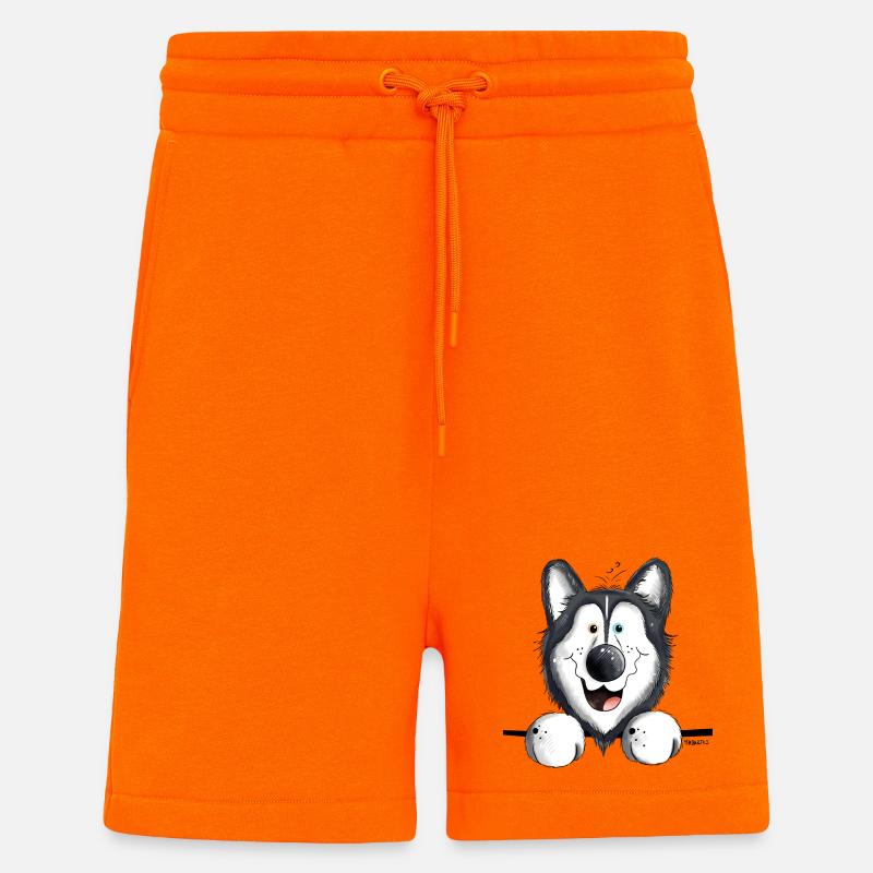 Neugieriger Husky - Shorts - made by SPREAD - SUNSET ORANGE
