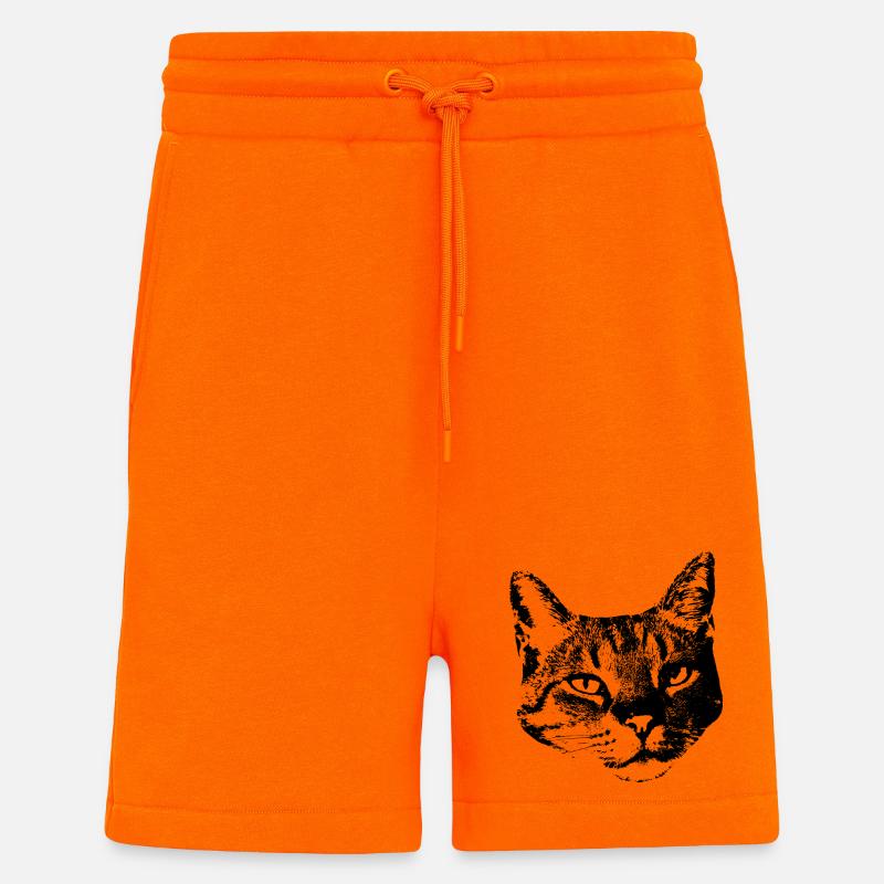 Chat Chat Chat Chat Chemise Cadeau - Short bio décontracté fabriqué en UE - SUNSET ORANGE