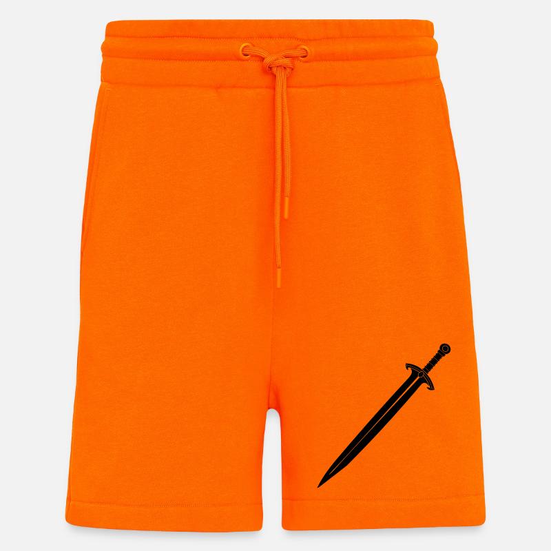 Épée de chevalier - Short bio décontracté fabriqué en UE - SUNSET ORANGE