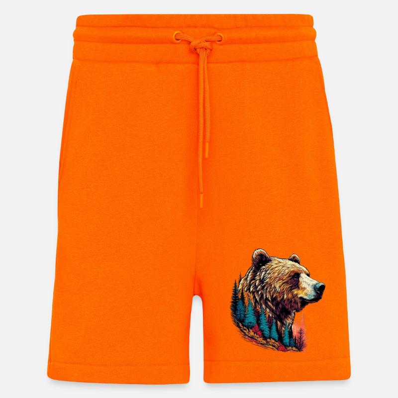 Bär mit Waldschmuck - Shorts - made by SPREAD - SUNSET ORANGE