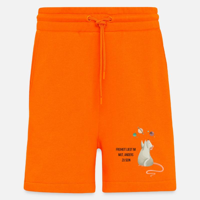 Souris de l’espace - Short bio décontracté fabriqué en UE - SUNSET ORANGE