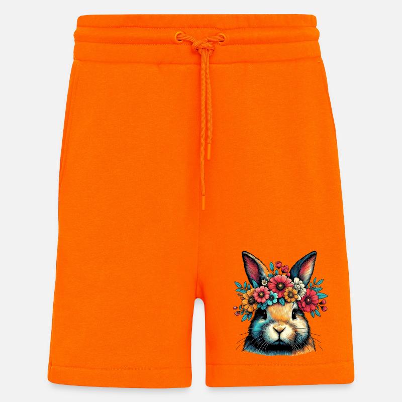 Hase mit Blumen - Shorts - made by SPREAD - SUNSET ORANGE