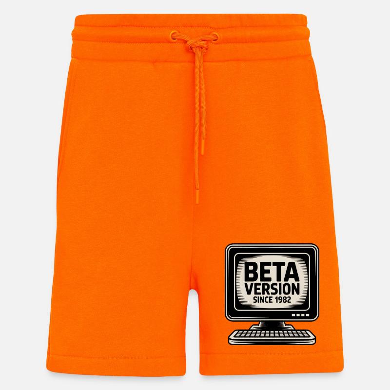 Retro Computer Beta Version Design - Shorts - made by SPREAD - SUNSET ORANGE