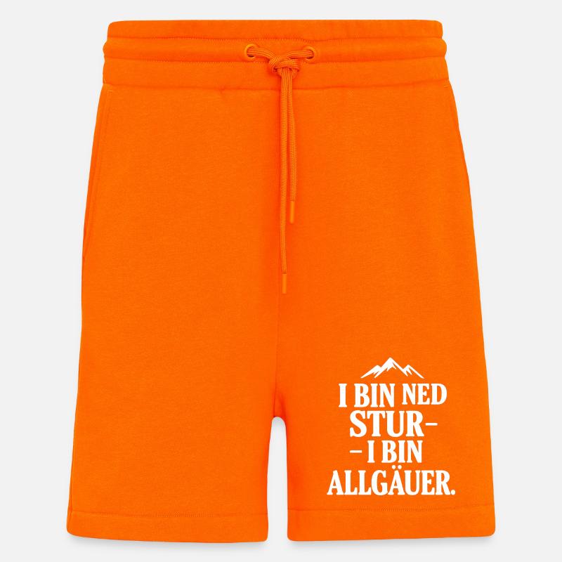 Fierté du dialecte de l’Allgäu - Short bio décontracté fabriqué en UE - SUNSET ORANGE