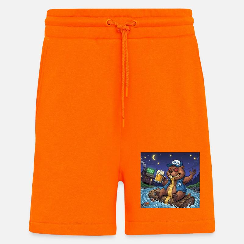 Biber Nachtbier Abenteuer - Shorts - made by SPREAD - SUNSET ORANGE