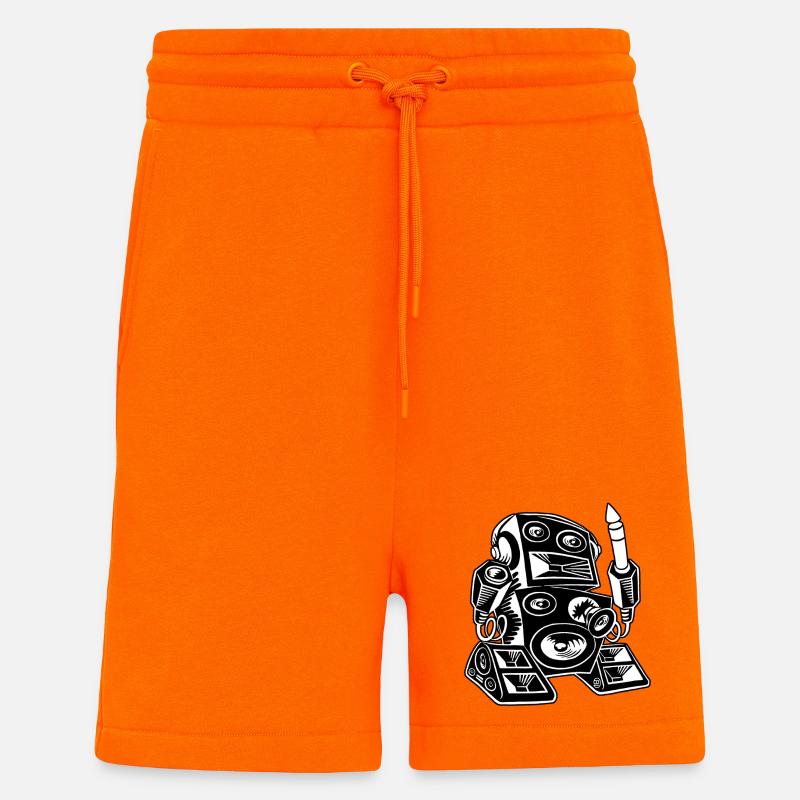 Techno-Robot - Short bio décontracté fabriqué en UE - SUNSET ORANGE