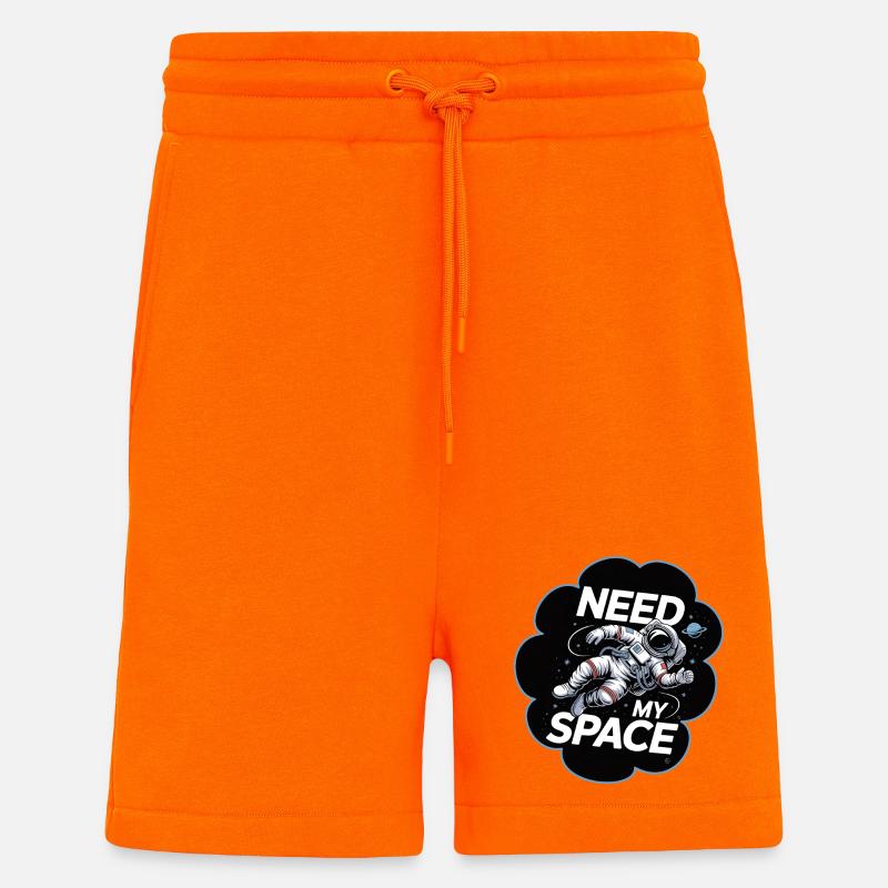 Raumfahrt Spruch Need My Space - Shorts - made by SPREAD - SUNSET ORANGE