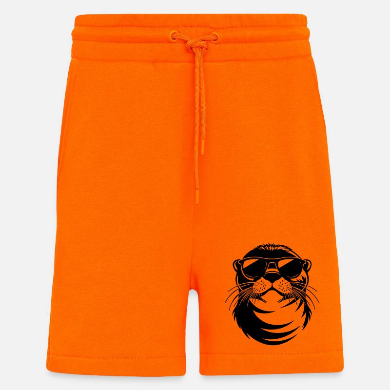 Cooler Otter mit Sonnenbrille - Shorts - made by SPREAD - SUNSET ORANGE