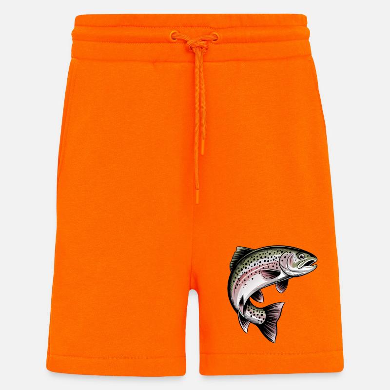 Pêche à la truite - Short bio décontracté fabriqué en UE - SUNSET ORANGE