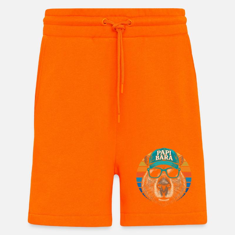 Biber mit Retro Cap und Sonnenbrille - Shorts - made by SPREAD - SUNSET ORANGE