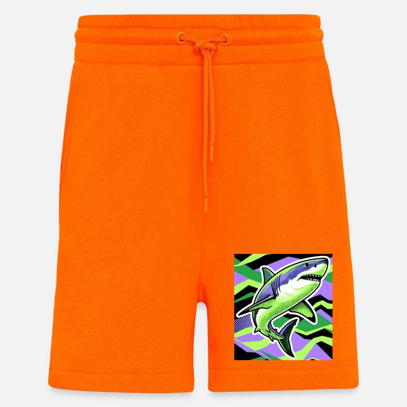 Requin - Short bio décontracté fabriqué en UE - SUNSET ORANGE