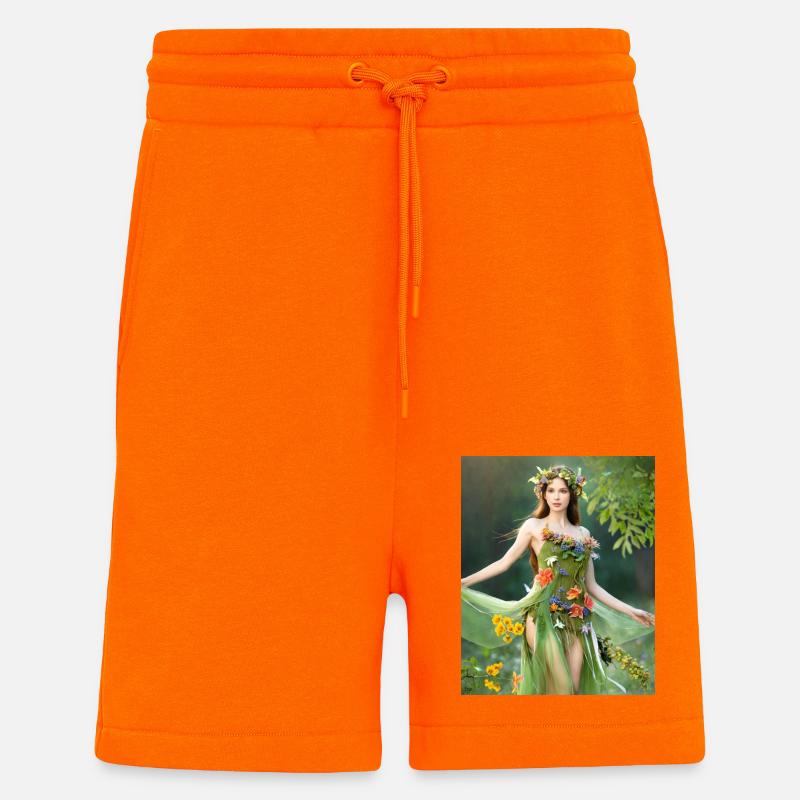 Fée verte. - Short bio décontracté fabriqué en UE - SUNSET ORANGE