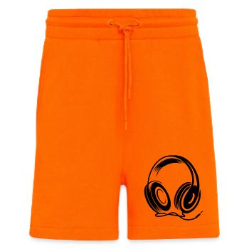 Kopfhörer mit Kabel im Stencil Stil - Shorts - made by SPREAD - SUNSET ORANGE - Vorne