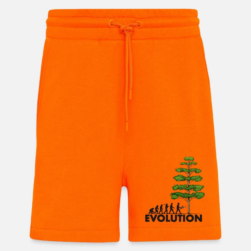 Chainsaw Evolution Gray Big Tree - Shorts - made by SPREAD - SUNSET ORANGE