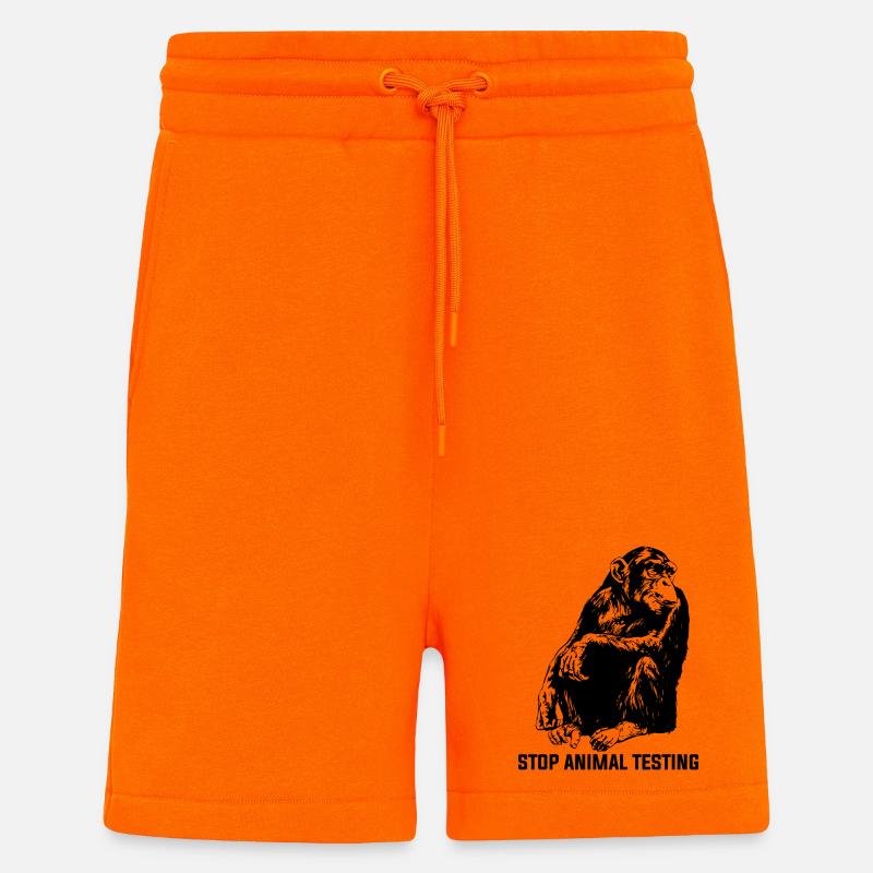 Stop Animal Testing Stops Animal Experiments - Shorts - made by SPREAD - SUNSET ORANGE