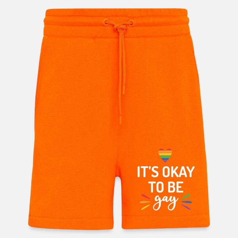 C’est normal d’être gay - Short bio décontracté fabriqué en UE - SUNSET ORANGE