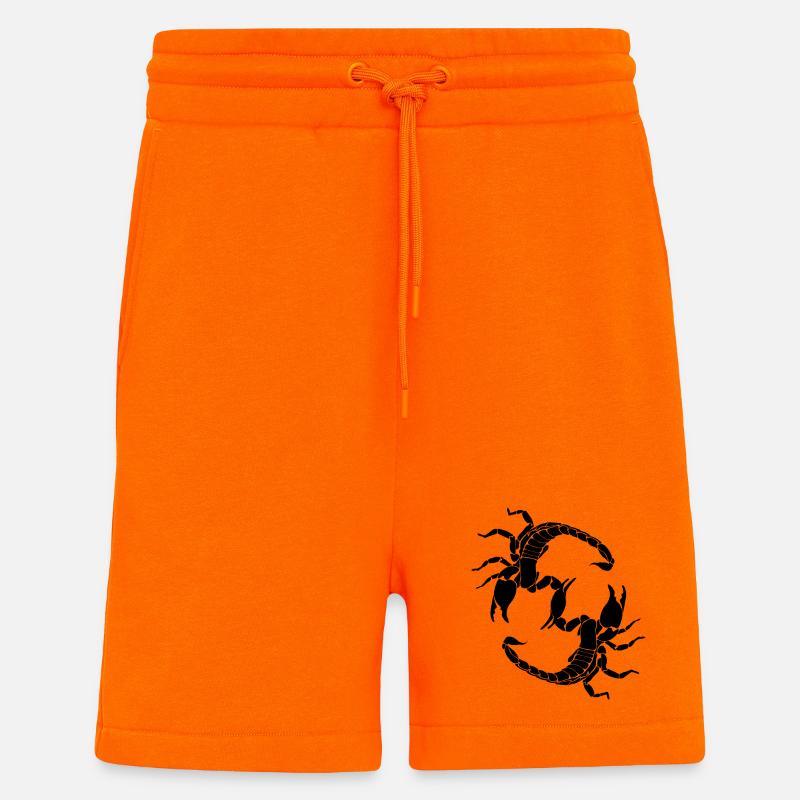 Schwarzer Skorpion - Buchstabe S - Shorts - made by SPREAD - SUNSET ORANGE