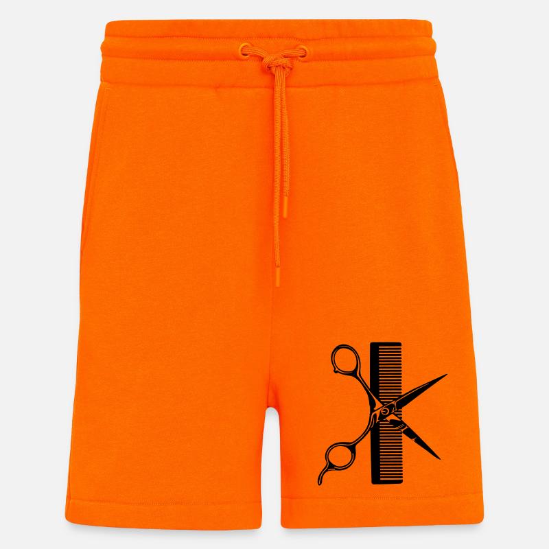 Peigne à ciseaux - Short bio décontracté fabriqué en UE - SUNSET ORANGE