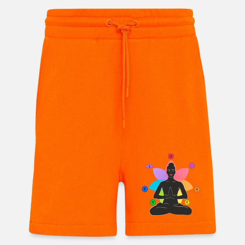 7 Chakras - Short bio décontracté fabriqué en UE - SUNSET ORANGE