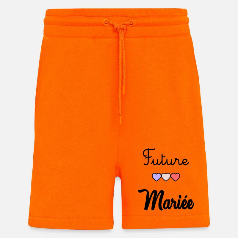 FUTURE MARIEE. EVJF - Short bio décontracté fabriqué en UE - SUNSET ORANGE