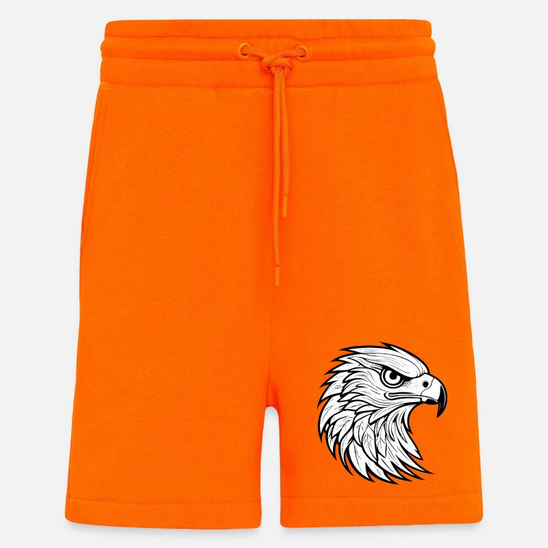 Stylized eagle head design - Shorts - made by SPREAD - SUNSET ORANGE