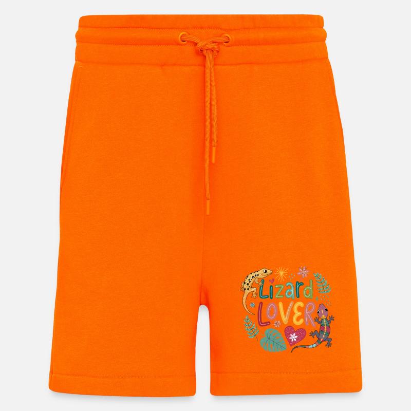 Eidechsenliebhaber Illustration - Shorts - made by SPREAD - SUNSET ORANGE
